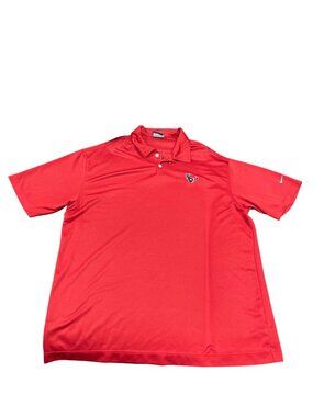 Nike Dri fit Houston Texans mens red polo golf athletic shirt Sz XL SKU 10-545